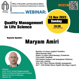 INTERNATIONAL WEBINAR: Quality Management in Life Science